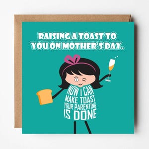 Tarjeta divertida y bonita para el Día de la Madre / Brindis por mamá / Juego de palabras con alcohol / Tarjeta bonita para mamá / Tarjeta divertida para padres / Diseñada por Versed Aid