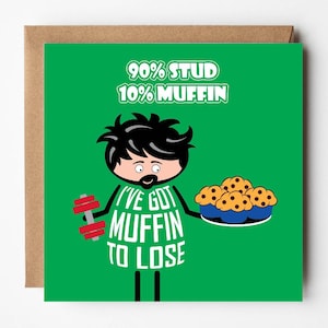 Niedliche lustige Liebeskarte für Ihn | Ohrstecker Muffin | Lustiges Wortspiel Karte | Valentinstags-Karte | Jubiläum | Gym Humor | Entworfen von Versed Aid