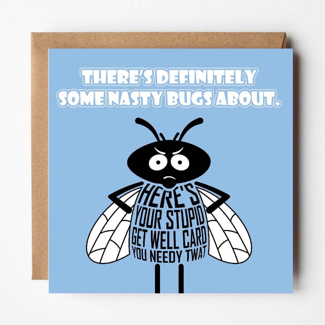 Funny Man Flu Get Well Card: Nasty Bugs, Rude Humour - Etsy