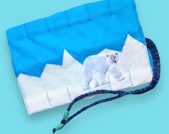 Pencil case "Polar Bear in the Arctic", for Waldorf students*