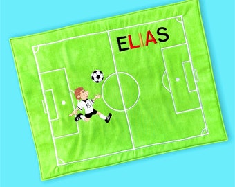 Placemat soccer field with players