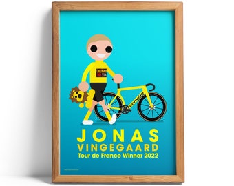 Jonas Vingegaard Yellow Walk Giclée print