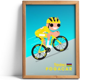 Tadej Pogacar TDF 2025 Giclée print