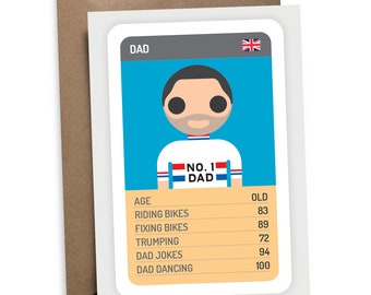 Dad Cycling Trump Greetings Card