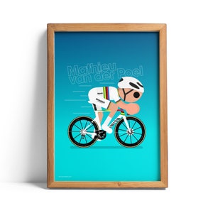 Mathieu van der Poel World Road Champion 2023 Giclée print