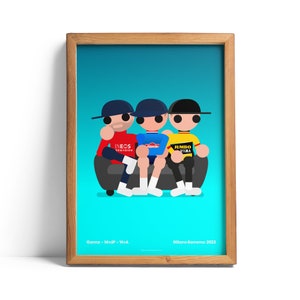 Milano-Sanremo 2023 Couch Giclée print - Filippo Ganna / Mathieu van der Poel / Wout van Aert