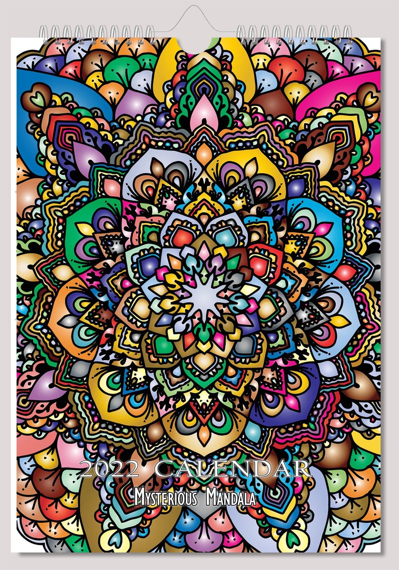 Mandala Wall Calendar 2022 Relax Yoga Psychedelic A4 New Etsy