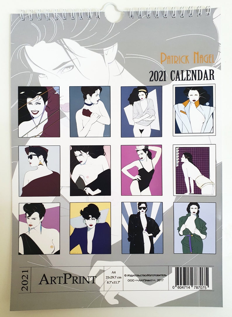 Patrick Nagel Wall Calendar 2020 Pin Up Girl Retro Vintage A4 Etsy
