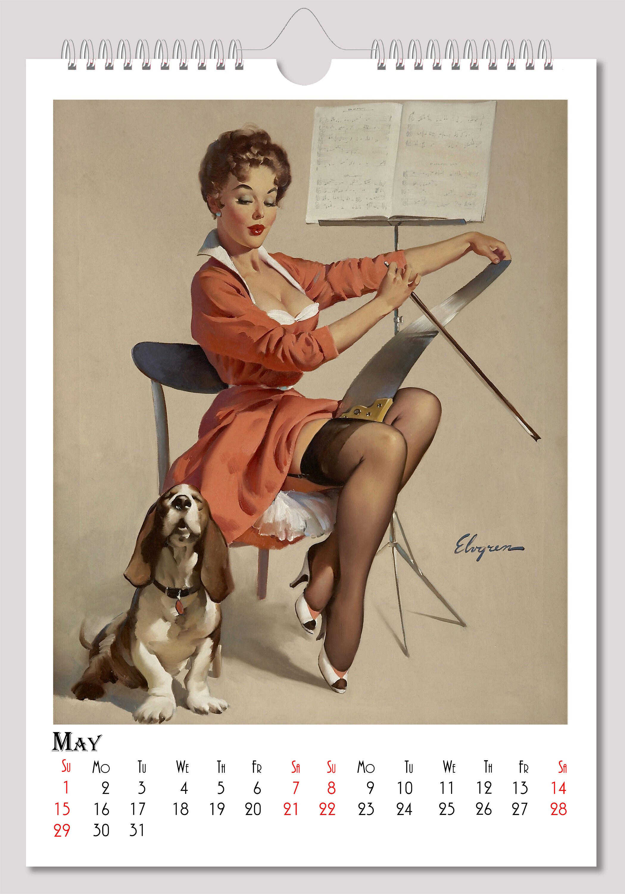 Gil Elvgren Wall Calendar 2022 Pin Up Girl Retro Vintage Etsy