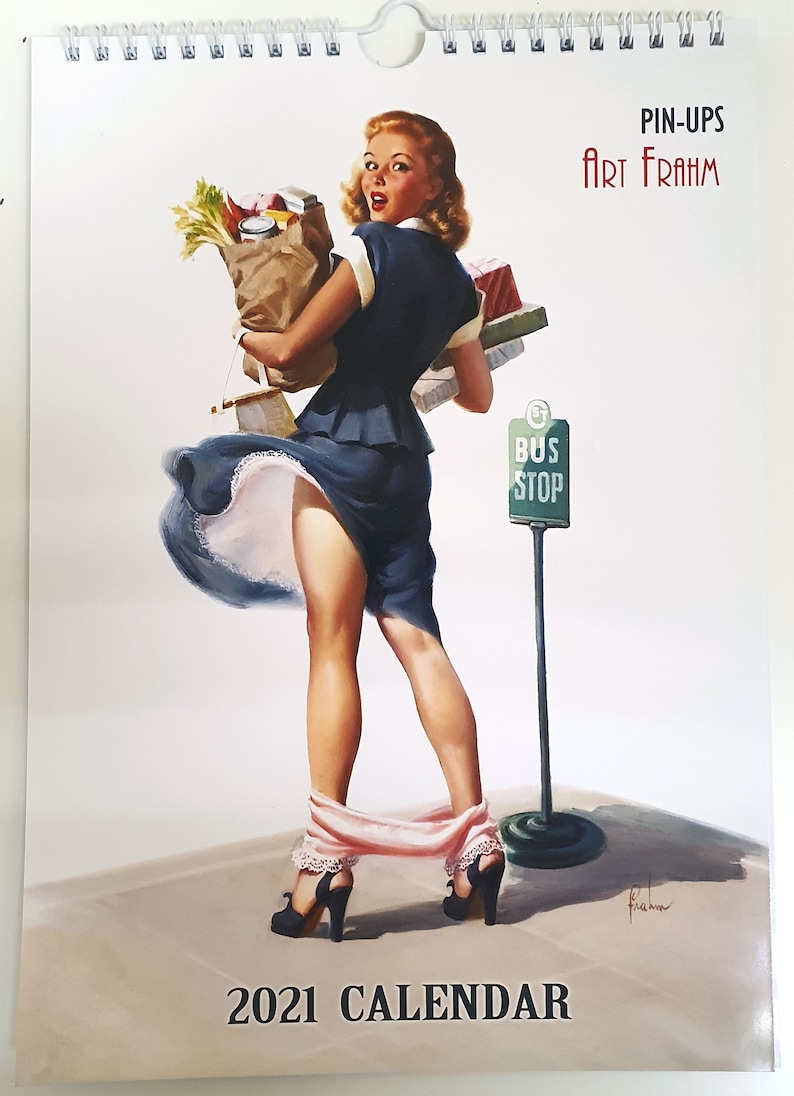 Art Frahm Wall Calendar 2021 Edit 2 Pin Up Girl Retro Vintage Etsy