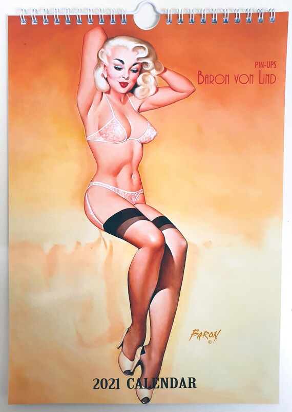 Baron Von Lind Wall Calendar 2021 Pin Up Girl Retro Vintage A4 Etsy retro pin up kalender 2021