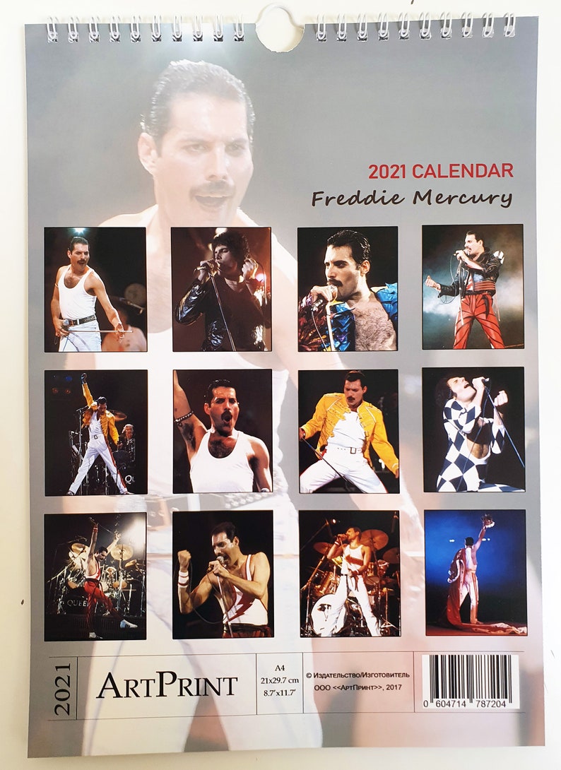 Freddie Mercury From Queen Wall Calendar NEW 2021 A4 Etsy