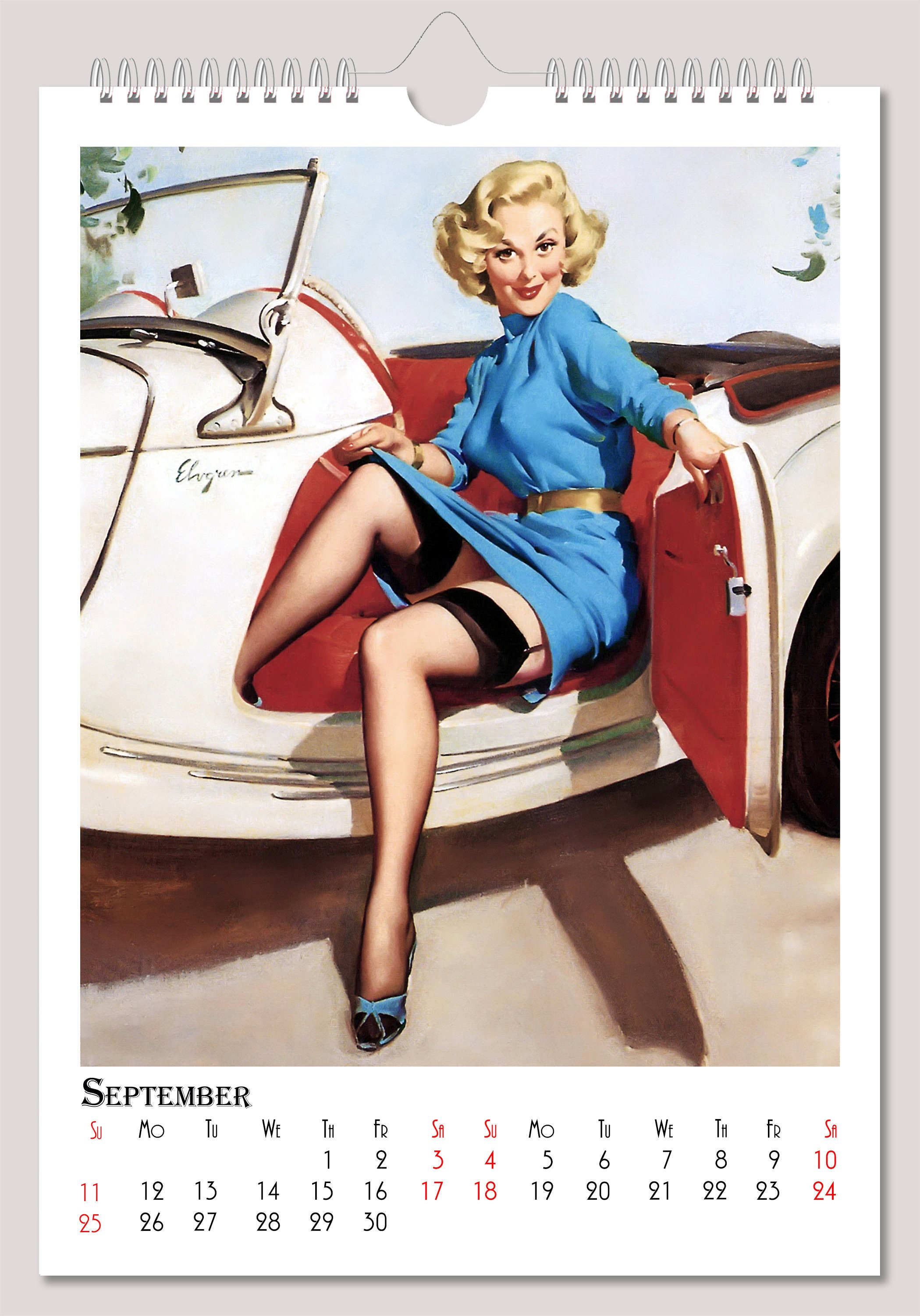 Gil Elvgren Wall Calendar 2022 Pin Up Girl Retro Vintage Etsy