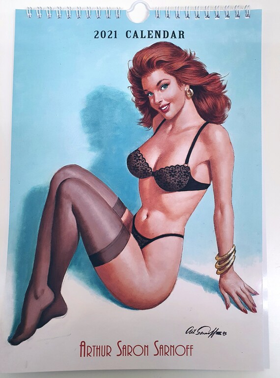 Arthur Saron Sarnoff Calendario De Pared 2021 Pin Up Chica Etsy calendario pin up 2021