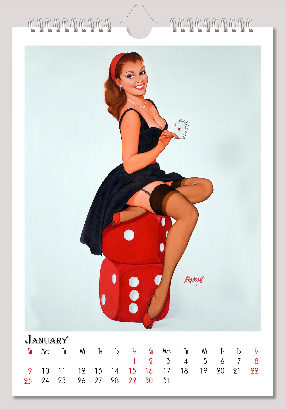 Baron Von Lind Wall Calendar 2022 Pin Up Girl Retro Vintage A4 Etsy