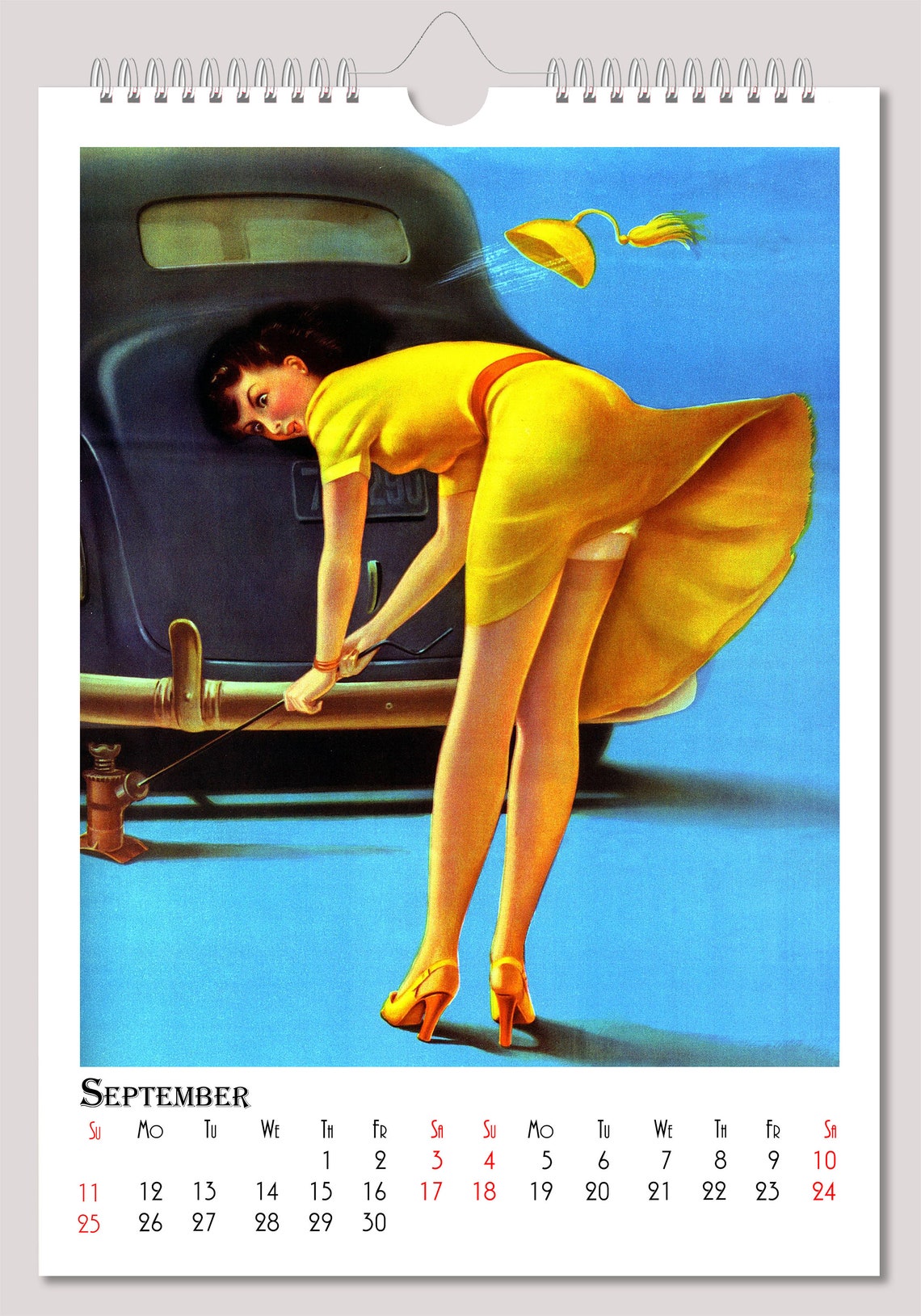 art-frahm-wall-calendar-2022-edit-2-pin-up-girl-retro-vintage-etsy