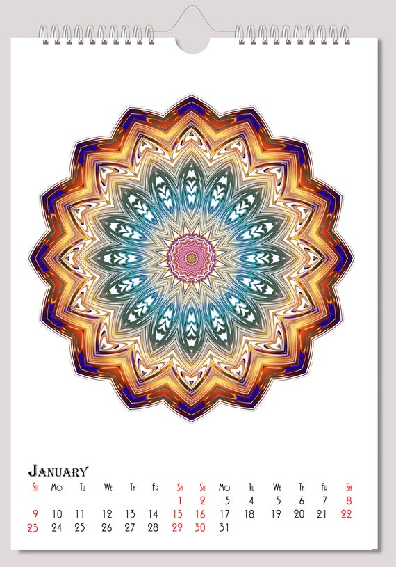 Mandala Wall Calendar 2022 Relax Yoga Psychedelic A4 New | Etsy Hong Kong