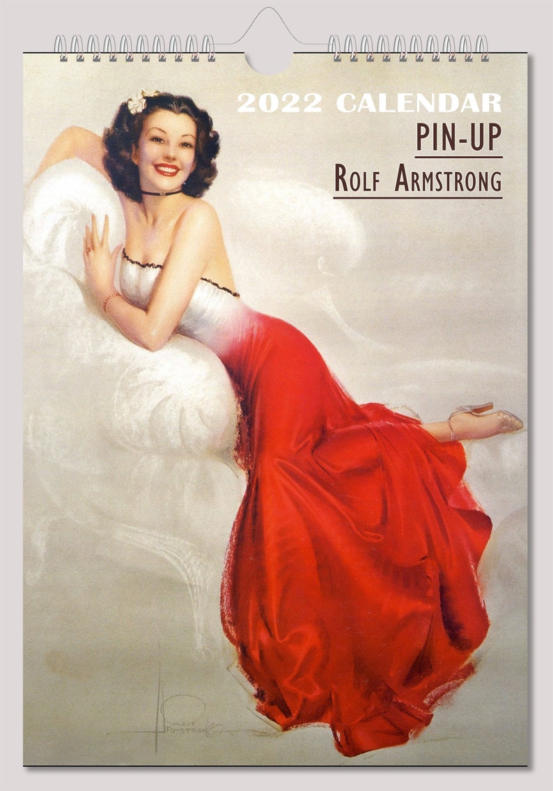 rolf-armstrong-wall-calendar-2022-pin-up-glam-sexy-girl-retro-etsy