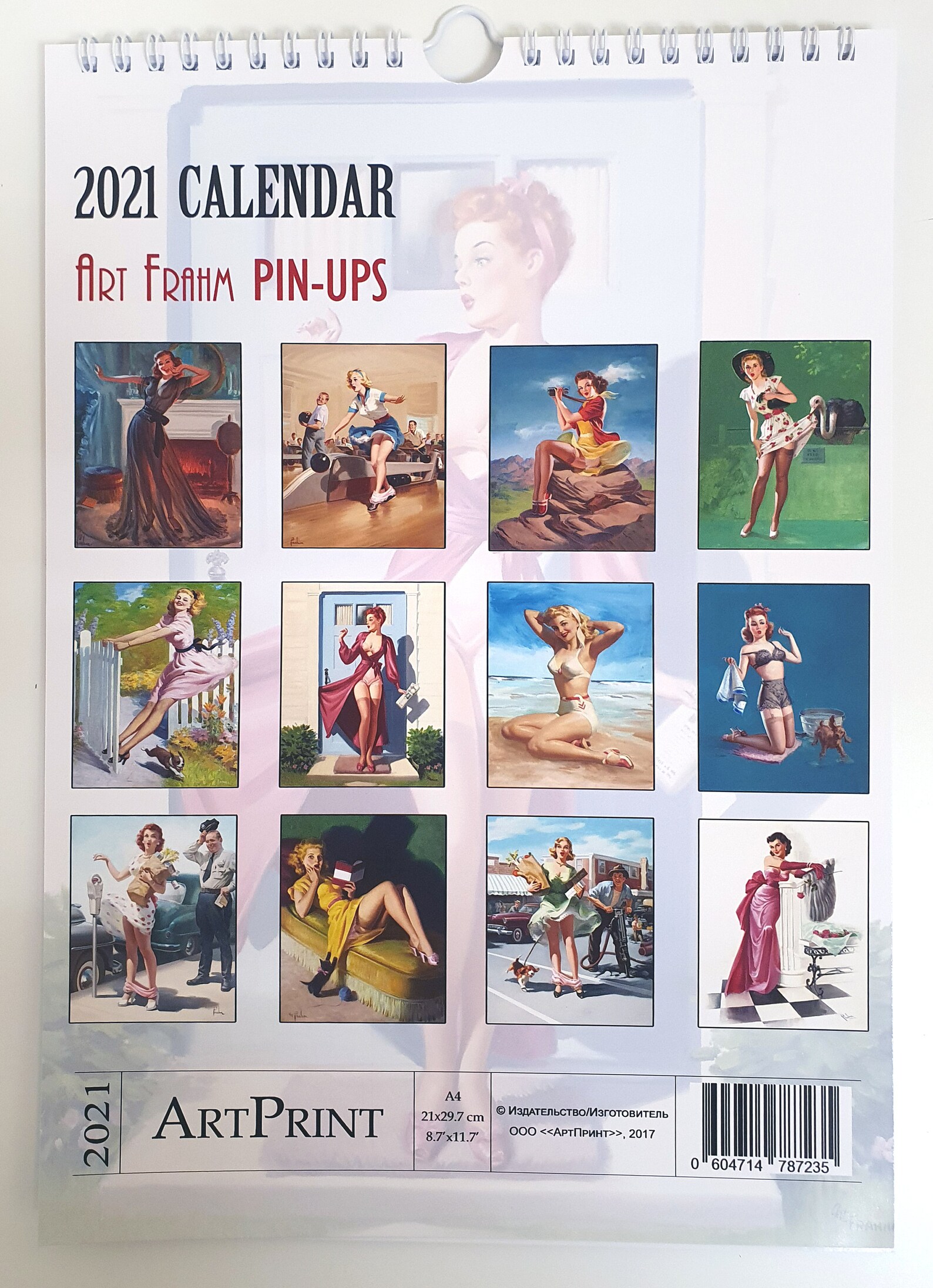Art Frahm Wall Calendar 2021 Edit 1 Pin Up Girl Retro Vintage | Etsy