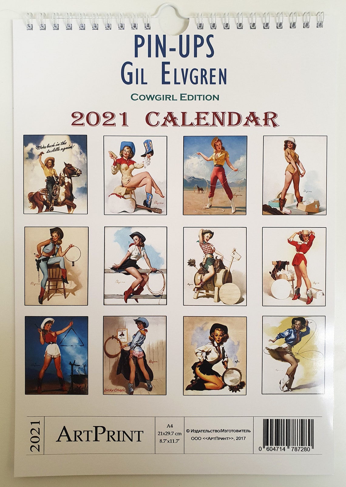 Gil Elvgren Wall Calendar 2021 Pin Up Girl Retro Vintage Etsy