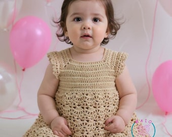 Baby Crochet Dress Pattern – Sizes 0-3 Months to 2T, Easy Summer Dress PDF, (English Only)