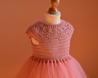 crochet tutu dress pattern, tutu dress pattern, crochet yoke dress pattern (sizes 2 and 3 years old)