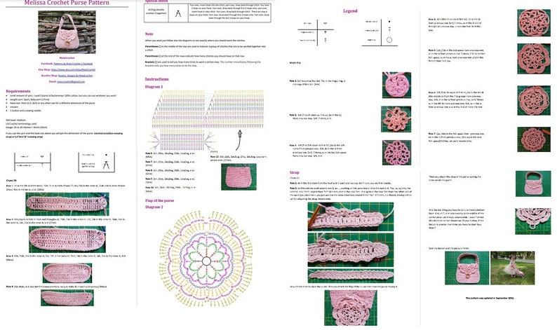 Crochet bag pattern, crochet purse pattern, crochet girl purse pattern, crochet purse pattern, girl purse pattern, toddler purse pattern image 4