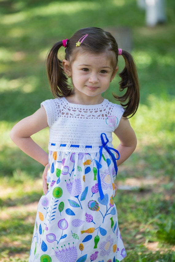 Modele de robe en tissu au crochet tailles 1 a 5 ans modele au crochet modele au crochet pour bebe modele de robe au crochet pour tout petit Etsy France