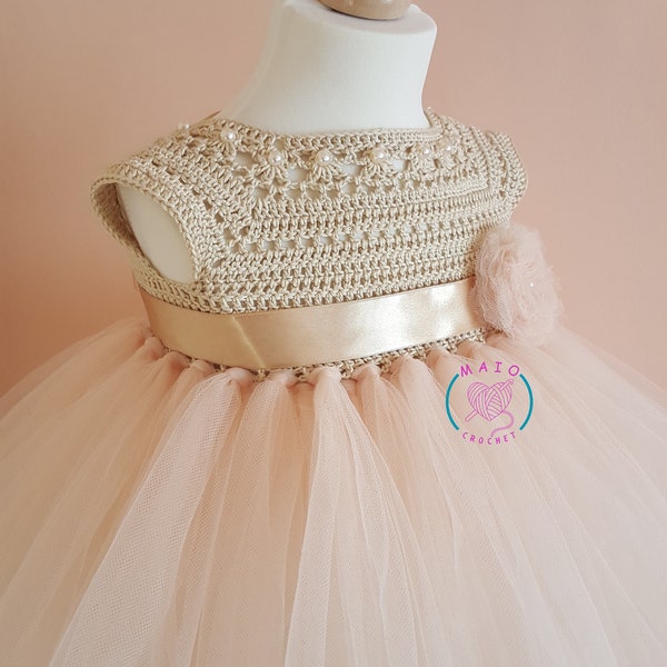 patron de robe tutu au crochet, patron de robe tutu, patron de robe empiècement au crochet (tailles 9-12 mois à 4 ans), patron de robe bébé au crochet