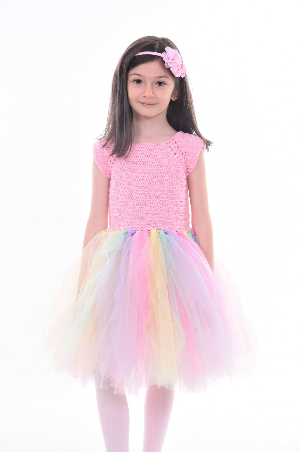 Rainbow Crochet Tutu Dress Pattern Sizes 4 to 8 Years Old Etsy