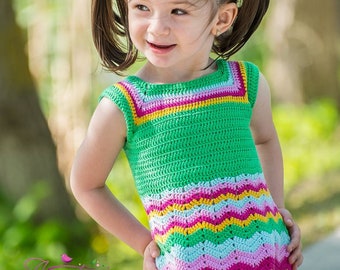 baby crochet dress pattern (sizes 2 months to 2 years old), dress pattern, crochet yoke dress pattern