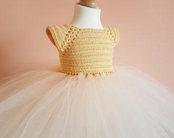 crochet tutu dress pattern, tutu dress pattern, crochet yoke dress pattern, sizes 6-9 months to 3 years old, baby crochet dress pattern