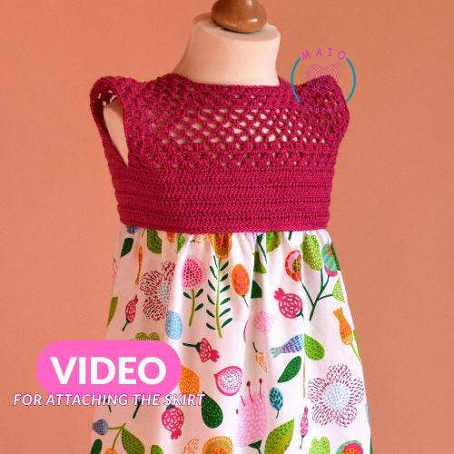 Crochet Fabric Dress Pattern for Beginners+video Tutorial for Attaching  Fabric, Sizes 1 to 6 Years Old, PDF Pattern(english Only) - Etsy