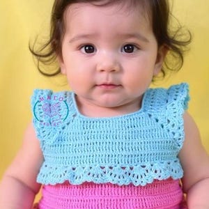Crochet Pattern – Baby Girl Romper 0‑3 Months – Instant PDF Download (English Only)