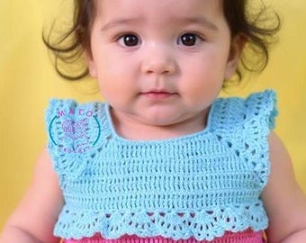 Crochet Pattern – Baby Girl Romper 0‑3 Months – Instant PDF Download (English Only)