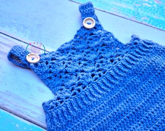 Crochet Pattern – Baby Romper – 0-3 months and 3-6 months – PDF Download (English Only)