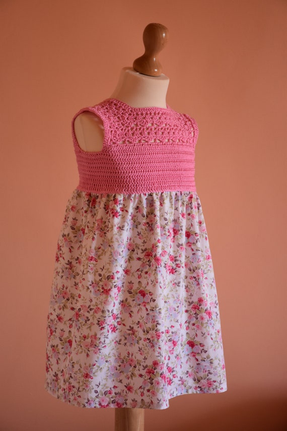 crochet and fabric baby dress pattern