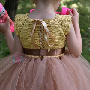 No Sew Crochet Flower Girl Dress Pattern Sizes 1 to 7 Years Old Baby