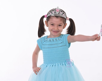Elsa gehaakte Tutu jurk patroon maten 5 tot 8 jaar oud, Tutu jurk patroon, bevroren gehaakte Tutu jurk patroon