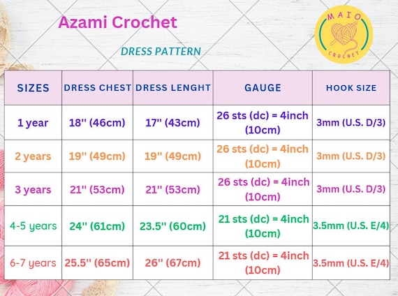 Crochet Dress Pattern, Sizes 1 Year to 7 Years Old