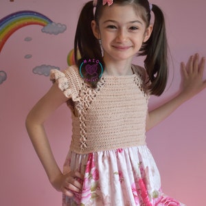 Crochet Fabric Dress Pattern, Summer Dress, sizes 1 to 8 years old (English Only)