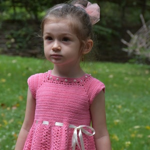 baby crochet dress pattern, dress pattern, crochet yoke dress pattern (sizes 6-12 months to 4 years old), toddler crochet dress pattern