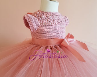 crochet tutu dress pattern, tutu dress pattern, crochet yoke dress pattern (sizes 6-9 months to 3 years old), baby crochet dress pattern