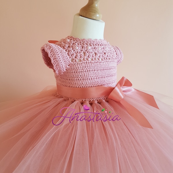 crochet tutu dress pattern, tutu dress pattern, crochet yoke dress pattern (sizes 6-9 months to 3 years old), baby crochet dress pattern