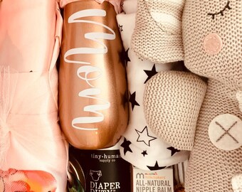 Customizable Postpartum Care Gift Box, New Mom Care Package, Baby Shower Gift, Birthing Gift, Mom Gift Box with Baby Products Included