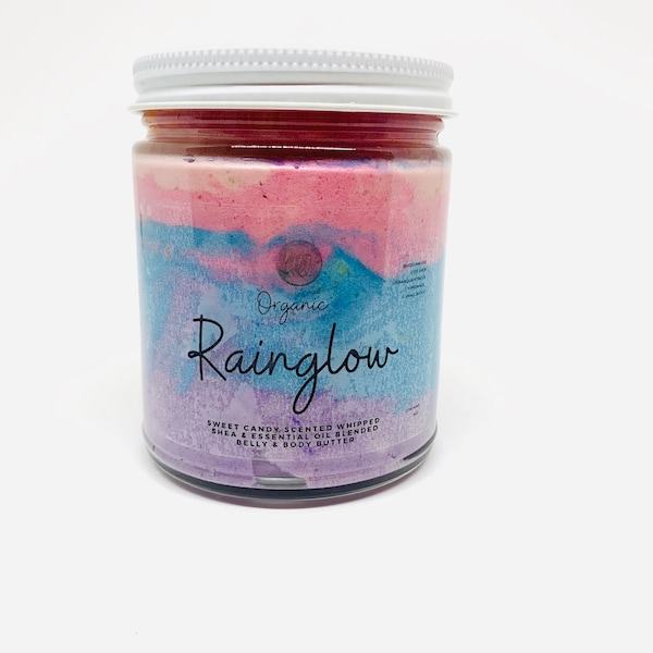 RainGlow Sweet Scented Whipped Shea Body Butter, Colorful Shea Butter Whipped with Essential Oils