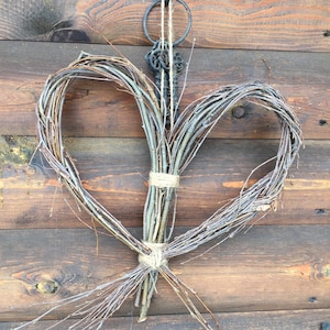 Birch Branch Wreath Natural Wreath Heart Shaped Wreath Wedding Decorations Birch Wreath Valentine Wreath Front Door Wreath Self-gifting