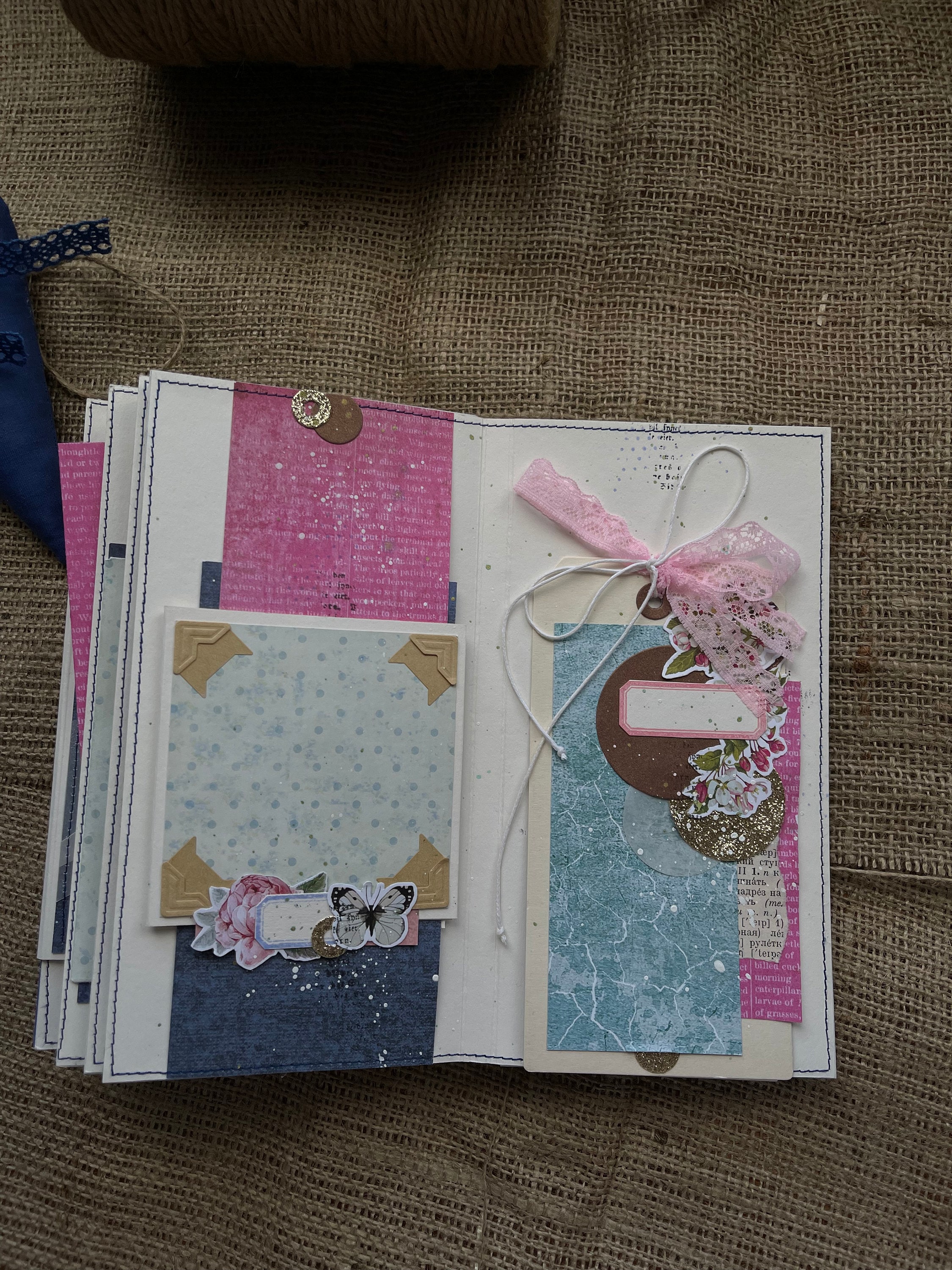 Celebrate Life Pre-made Handmade Mini Scrapbook Album Fully Decorated