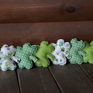 Patrick&#39;s сlover Fabric shamrock bowl fillers Farmhouse St. Patrick&#39;s decor St. Patrick&#39;s Day decor St. Patty&#39;s Day bowl filler Tiered tray