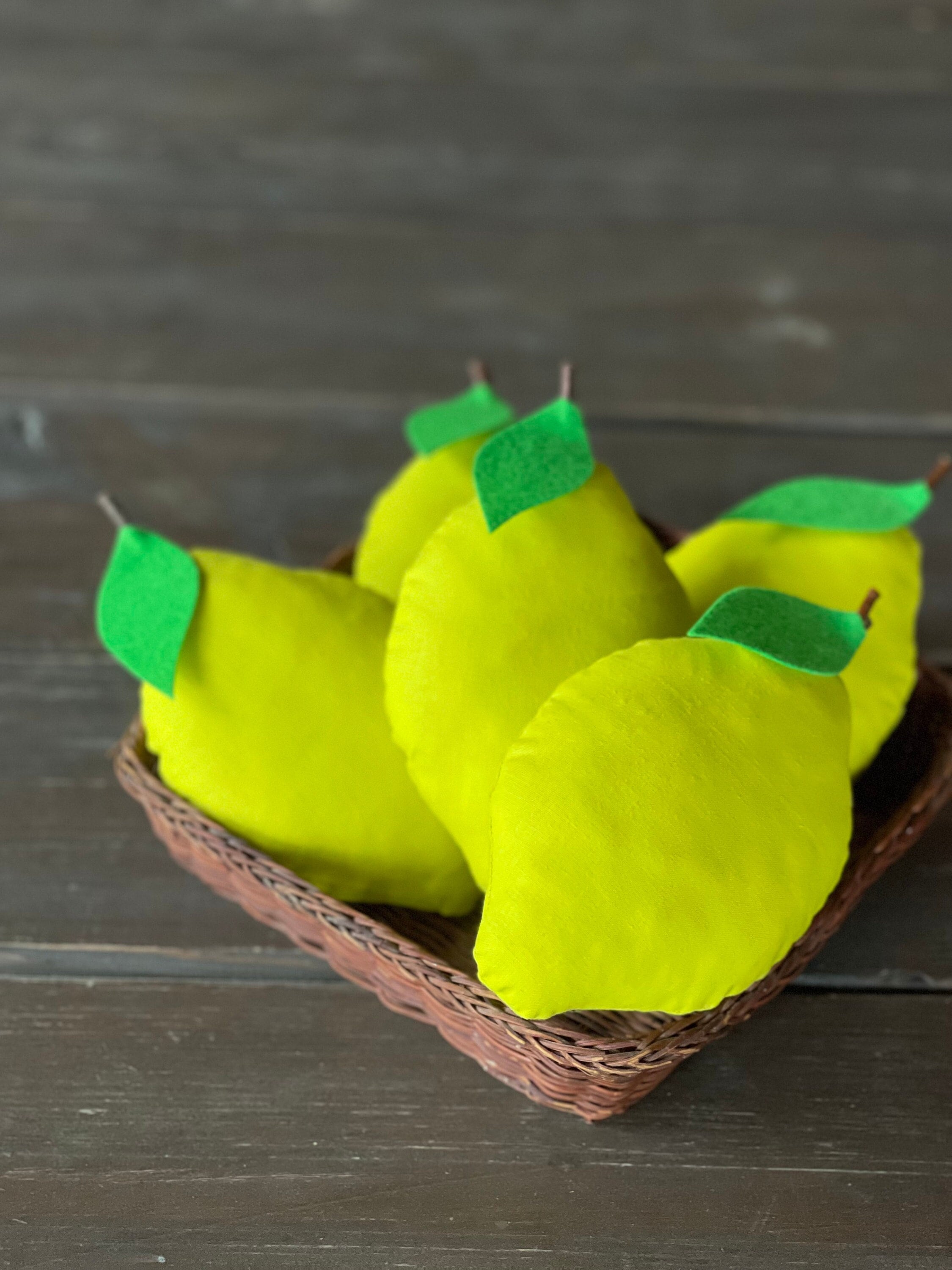 Lemon bowl fillers Fabric lemons Lemon kitchen decor Summer decor Farmhouse tiered tray decor Lemons decor Plush lemon Rustic summer decor